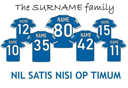 Everton FC – Personalised Family A4 Print – perfect gift or decoration.