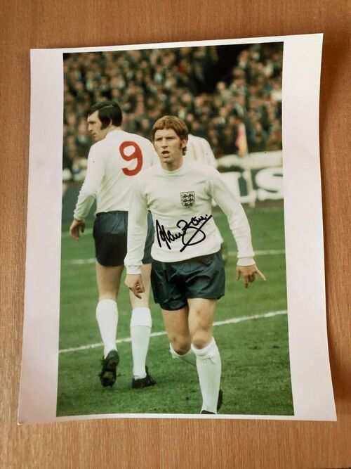 Alan Ball Everton and England signed 10×8 colour England photo