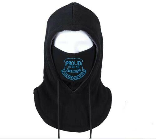 EVERTONIAN PEOPLE’S CLUB BLACK HOODED SNOOD FACE COVERINGSand FREE SNOOD ADULT
