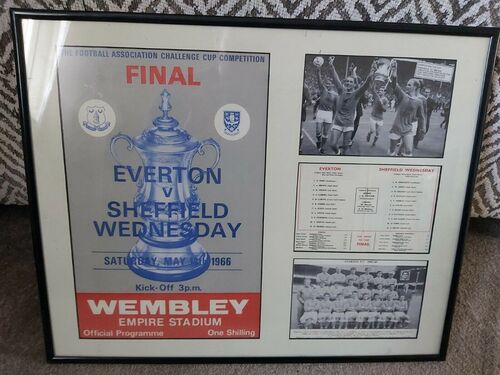 Framed Everton FC V Sheffield Wednesday 1966 FA Cup Final Picture -20 by 16 Inch