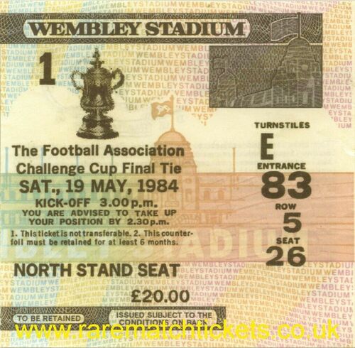 reproduction 1984 EVERTON WATFORD fa cup final ticket [RMT]