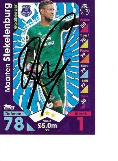 MAARTEN STEKELENBURG SIGNED EVERTON FC 2016 / 17 MATCH ATTAX CARD