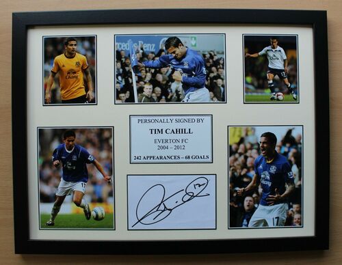 Tim Cahill Signed Everton Multi Picture Career Display (20906)