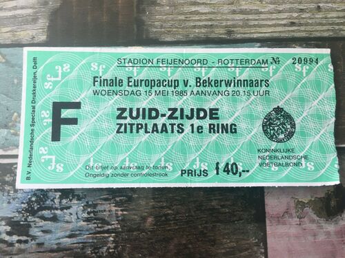 TICKET : European Cup Winners Cup CWC Final 1985 1984/85 Everton v Rapid Vienna