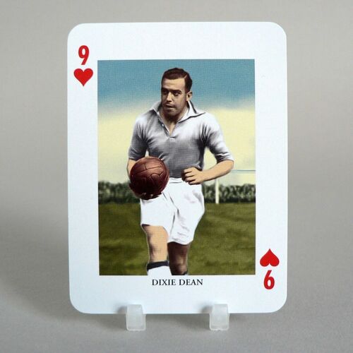 DIXIE DEAN - FOOTBALL PLAYING CARD - NINE OF HEARTS - MINT CONDITION - EVERTON