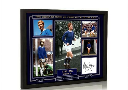 ALAN BALL EVERTON FC Framed A4 Canvas Tribute Print  Signed