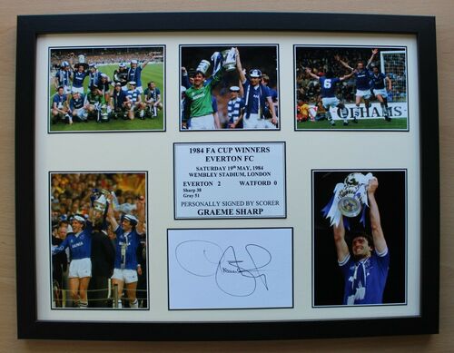1984 Everton FA Cup Winners Multi Picture Display Signed by Graeme Sharp (20940)