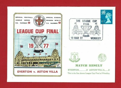 FOOTBALL POSTAL COVER – 1977 LEAGUE CUP FINAL – EVERTON v ASTON VILLA (SL07)