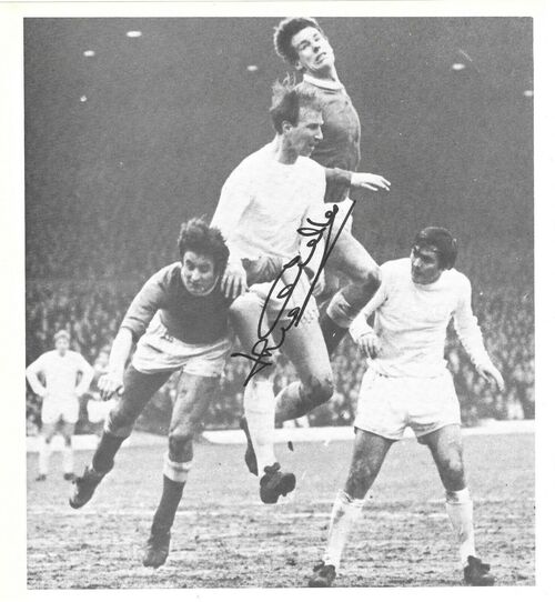 jack charlton leeds united in action against everton signed annual photo