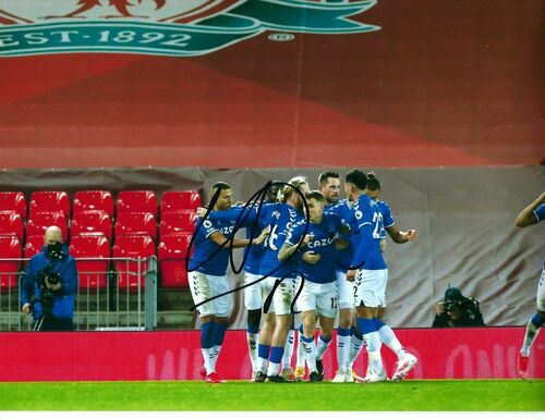 12x8 Inch 30x20cm HAND SIGNED PHOTO LUCAS DIGNE EVERTON v LIVERPOOL ANFIELD