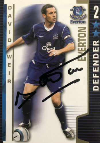 Everton David Weir Hand Signed Shoot Out Card 2004-2005