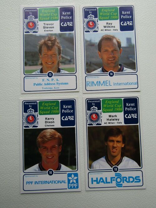 Kent County Police 1986 England World Cup Squad Cards Variants (EF1)