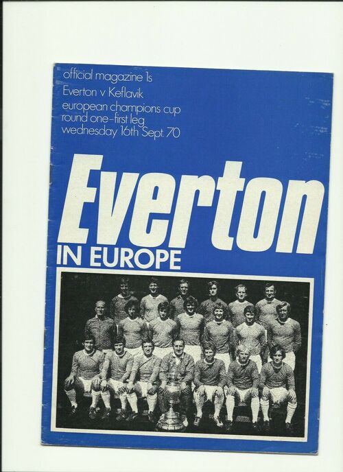 Everton v Keflavik, 1970 programme, European Cup 1st round