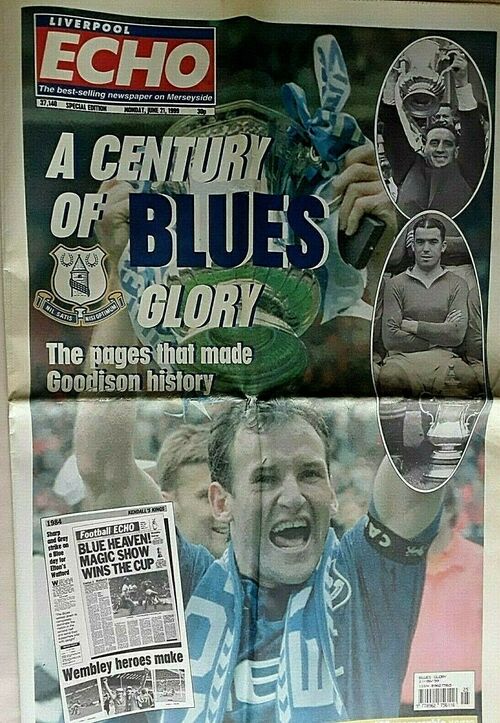 LIVERPOOL ECHO SPECIAL EDITION JUNE 1999 CENTENARY OF EVERTON 24 PAGE NEWSPAPER