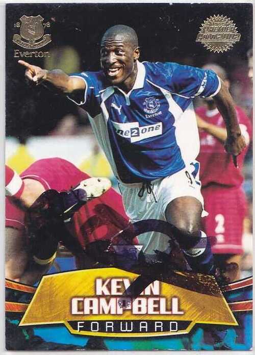 xx KEVIN CAMPBELL Signed Everton Topps Premier Gold 2002 Trading Card