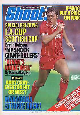 MICHAEL ROBINSON LIVERPOOL / EVERTON / PAUL ELLIOTT LUTONShoot 4Feb1984