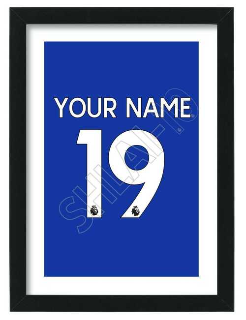 Custom Everton Football Shirt Framed Poster - Personalised Art Print - 20-21