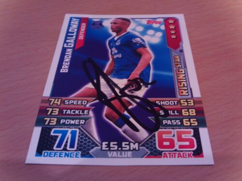 signed everton match attax card of brendan galloway