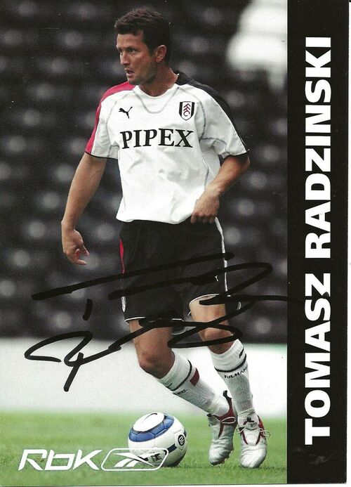 TOMASZ RADZINSKI FULHAM AUTOGRAPH SIGNED CARD ~ EVERTON / ANDERLECHT / LIERSE