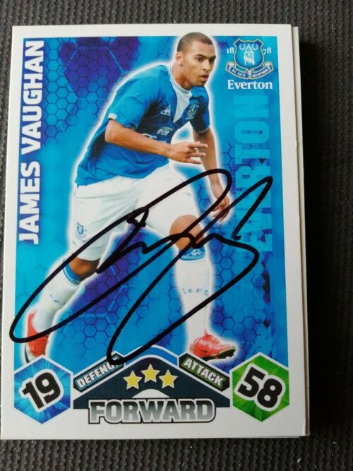 Topps match attax card  2009-2010 signed James Vaughan Everton