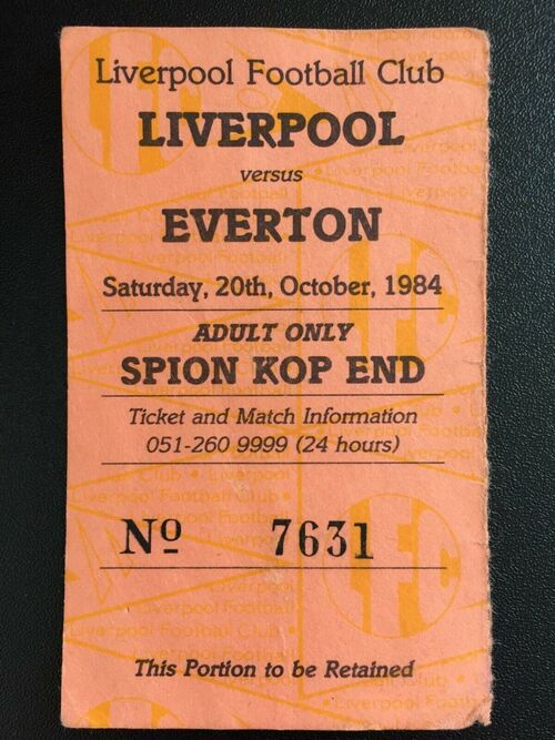 LIVERPOOL V EVERTON  1984/85 LEAGUE DIVISION ONE  –  ORIGINAL MATCHDAY TICKET