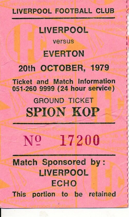 TICKET: Liverpool v Everton 1979/1980