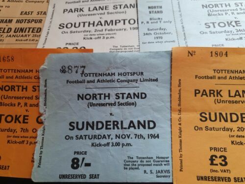 Tottenham Hotspur HOME TICKET STUBS